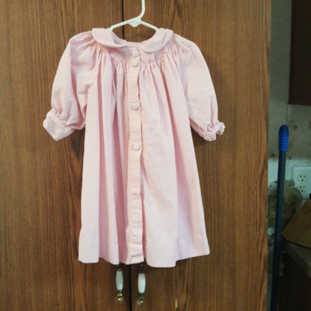 Pink vintage Winter smock dress